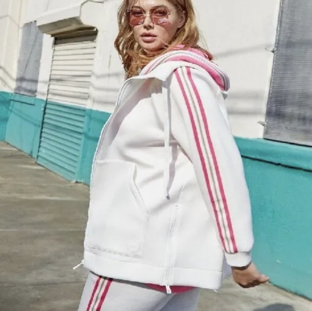 Marina Sport White Jacket S Striped Marina Rinaldi Mrn Pink Neoprene
